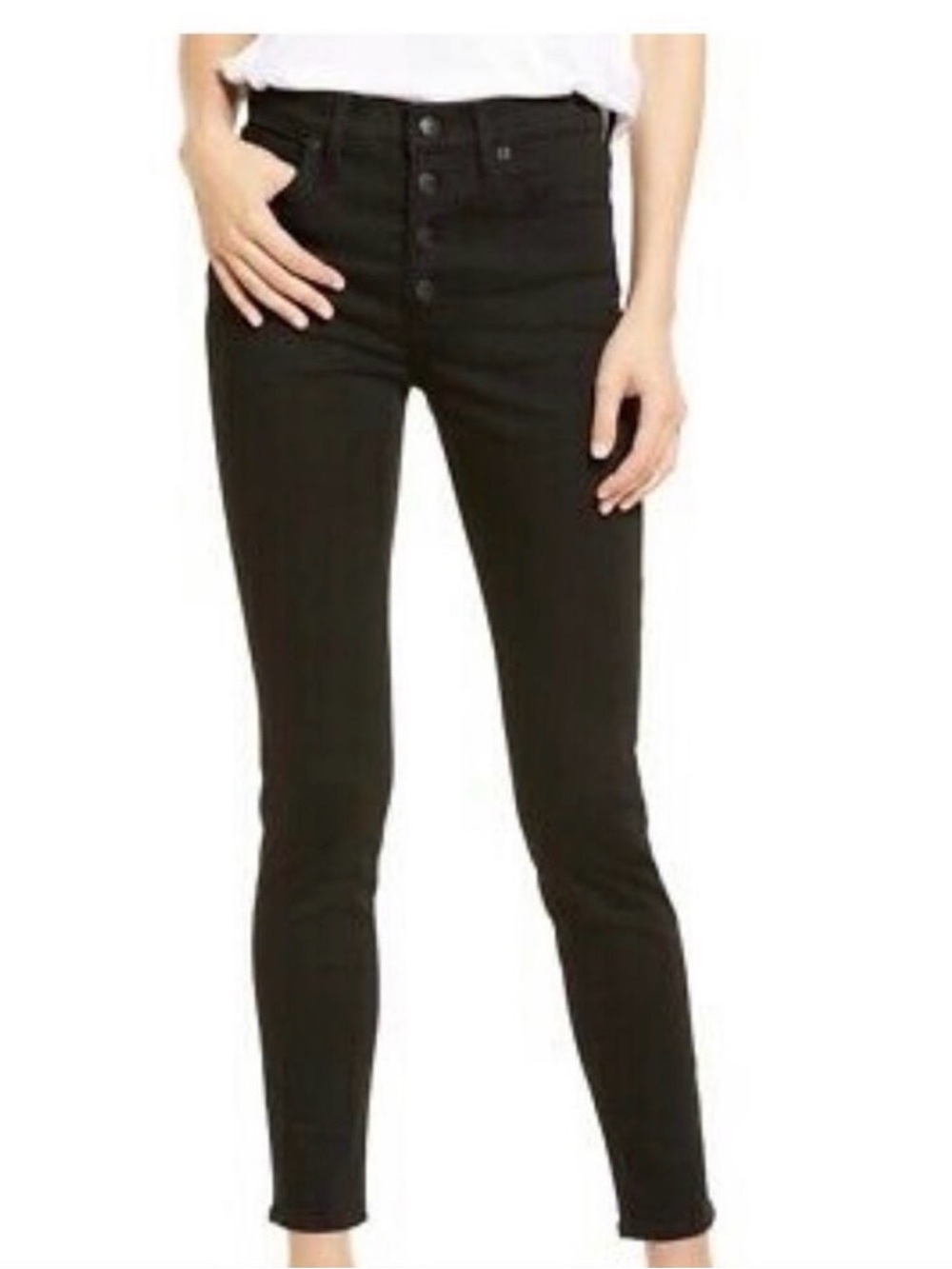 Madewell Black High-Rise Button-Fly Skinny Jeans
